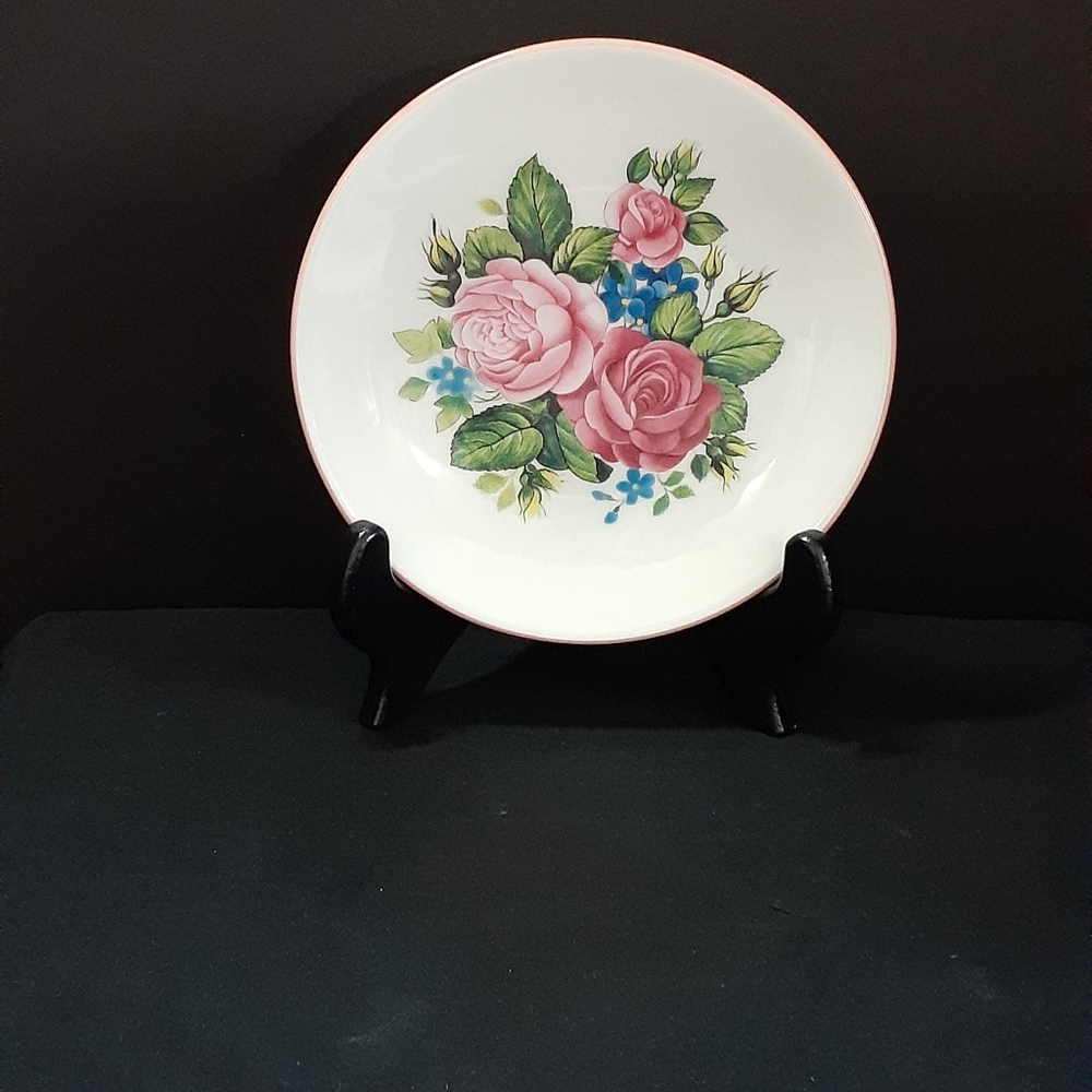 Classic Floral Pink Rose Dinner Plate